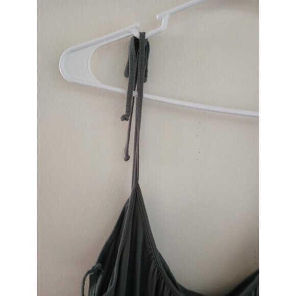 Earthbound Tiered Romper XXL Green Strappy Wide Leg Boho Resprt Minimalist - Picture 9 of 11